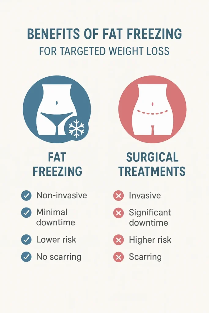 graphic showing the benefits of fat freezing Greater London (Hammersmith and Fulham)