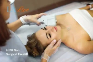 Woman having Hi-Fu to reduce wrinkles Greater London (Hammersmith and Fulham).
