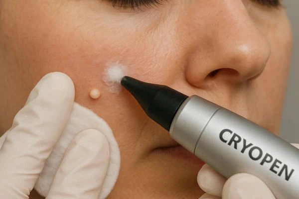 Woman receiving milia removal treatment Greater London (Hammersmith and Fulham)